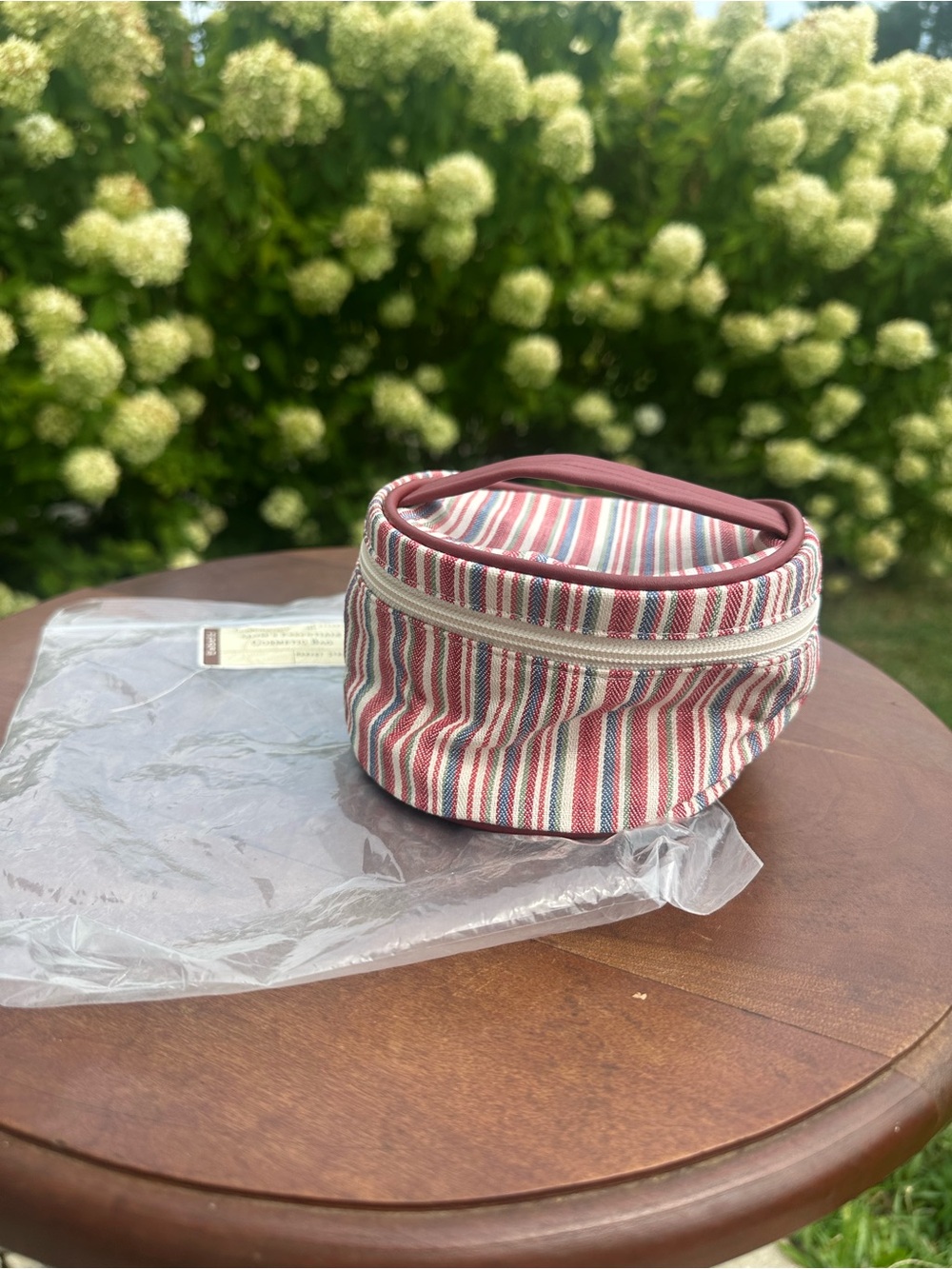 Longaberger Striped Cosmetic Pouch